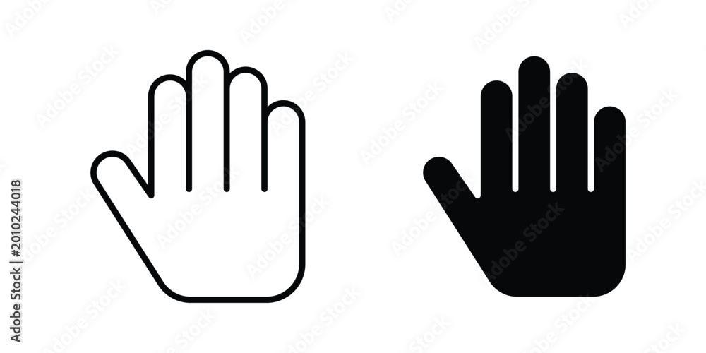 Fototapeta premium Hand icon vector pack in black color. Editable icons.