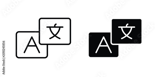 Foto Language icon vector pack in black color. Editable icons.