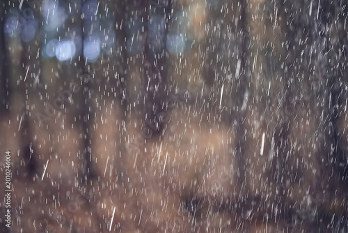 Photos Raindrops in motion on an autumn background, meteorology, weather change, wind a
