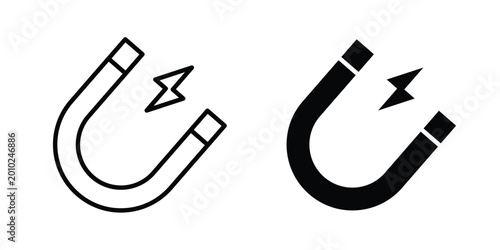 Obraz na płótnie Magnet icon vector pack in black color. Editable icons.