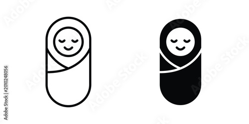 Tableau sur toile Newborn Baby Icon vector pack in black color. Editable icons.
