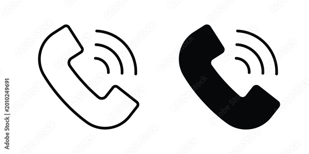 Obraz premium Phone call icon vector pack in black color. Editable icons.
