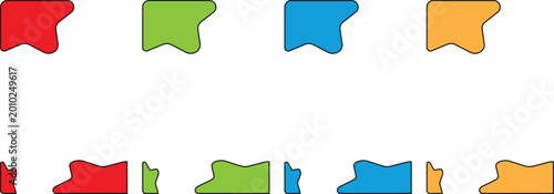 Photos A selection of colorful organic shape elements in various sizes and configuratio