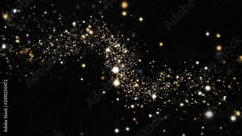 Sparkling cosmic dust cloud in deep space with distant stars