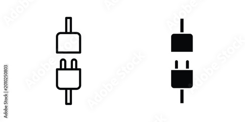 Plugin icon vector pack in black color. Editable icons.