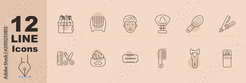 Schilderij op canvas Barber grooming set icon