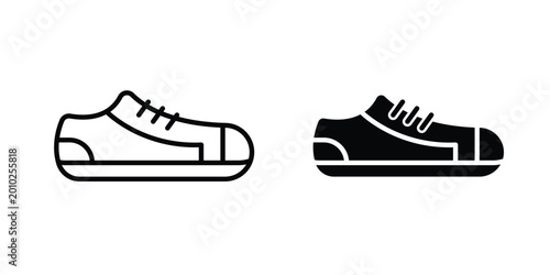 Sneaker icon vector pack in black color. Editable icons.