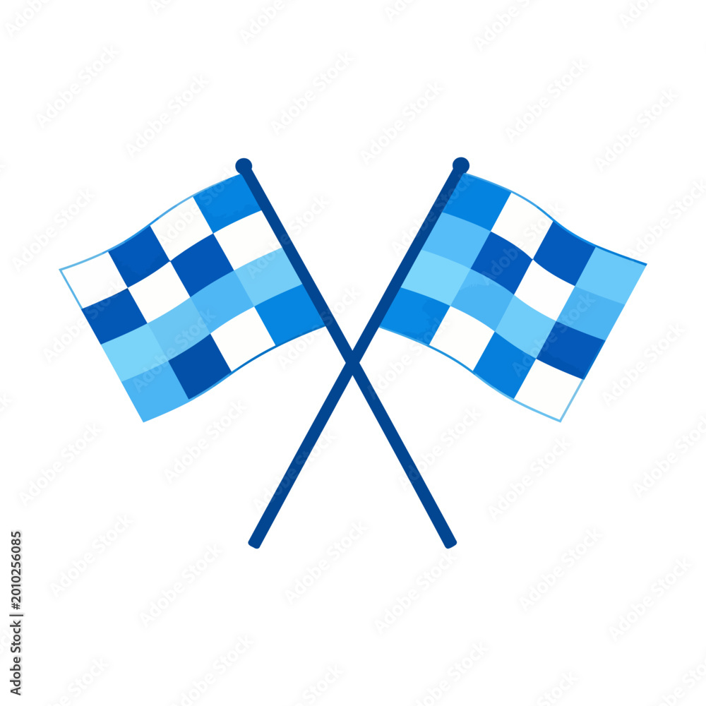 Obraz premium Two greek flags crossed on white background flat design vector