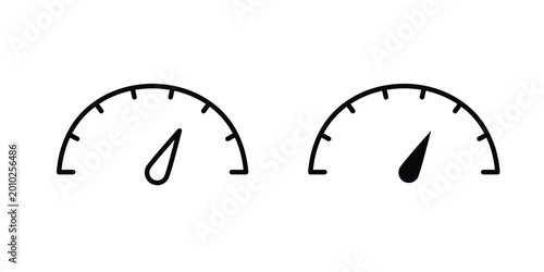 Εκτύπωση καμβά Speedometer icon vector pack in black color. Editable icons.