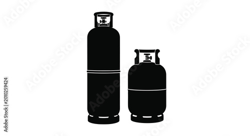 Obraz na płótnie propane tanks silhouette on a white background