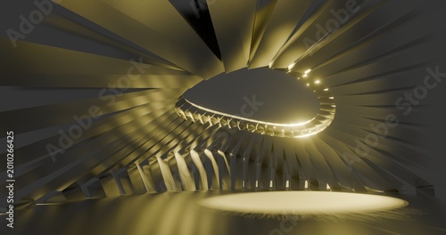 Futuristic architecture background 3d render