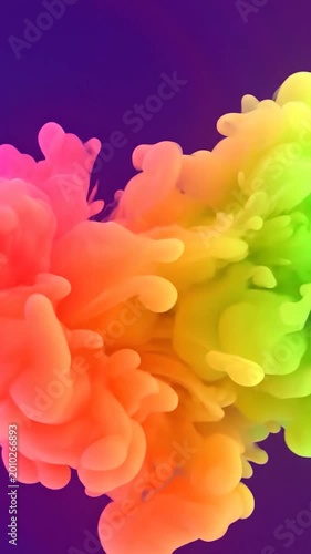 Vibrant swirling colors create a dynamic abstract background