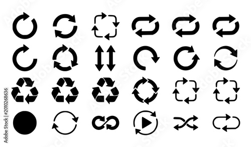Photos Reload refresh glyph icon set circular arrows swap and exchange symbols solid ve