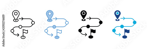 Roadmap   Icon Set Multiple Style Collection