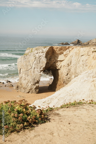Εκτύπωση καμβά Falaise sur la plage de Port Blanc à Quiberon dans le Morbihan en Bretagne en Fr