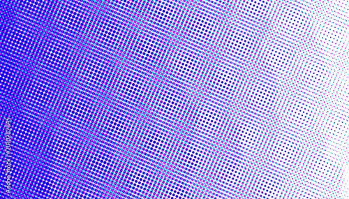 Tableau sur toile Abstract purple and blue glitch digital halftone pattern background with white s