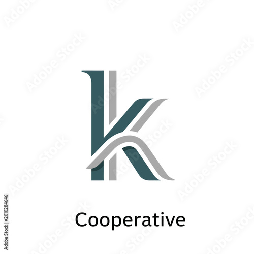 A stylized letter K logo design.