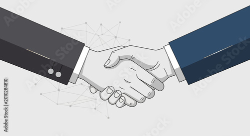 Business partnership handshake agreement concept.