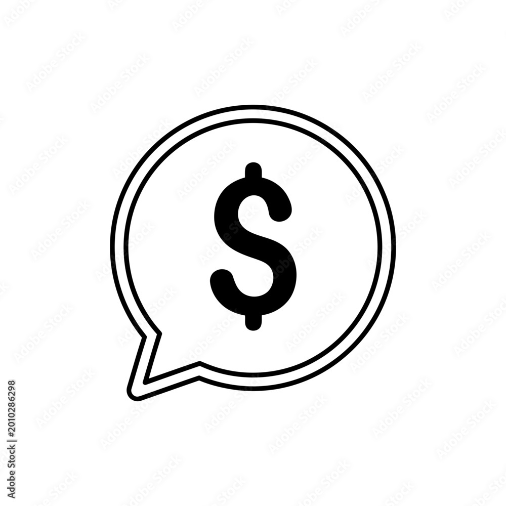 Fototapeta premium Refund Message Icon Black Outline Isolated Vector Illustration on White Background