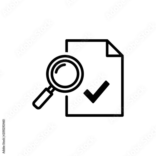 External Audit Icon Black Outline Vector Illustration