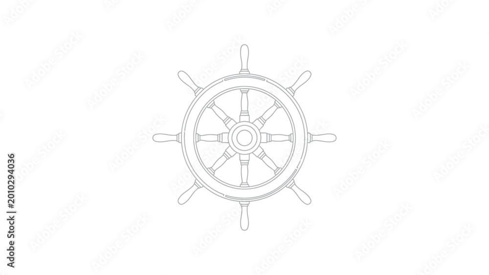 Obraz premium Ship helm wheel nautical steering.