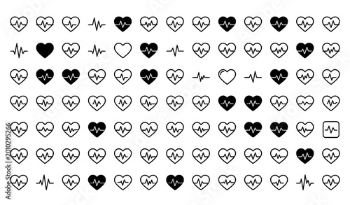 set of black and white icons