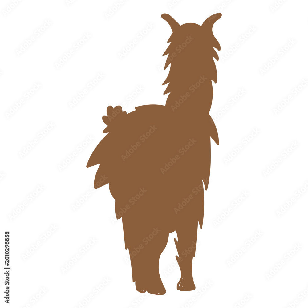Obraz premium Llama standing silhouette