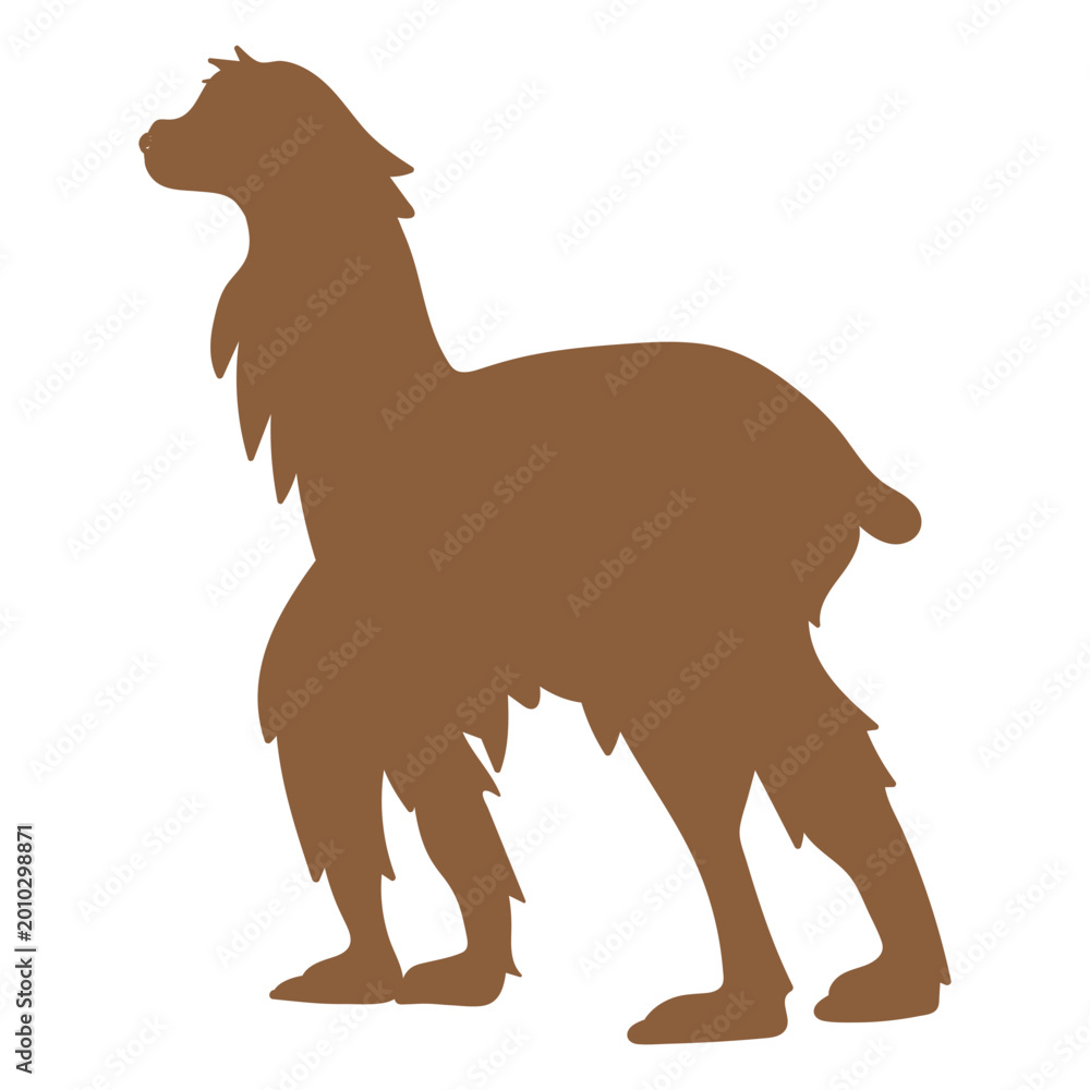 Obraz premium Llama walking silhouette