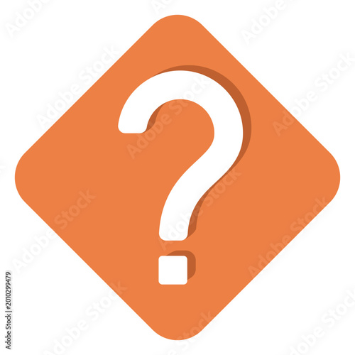 Orange square question mark icon