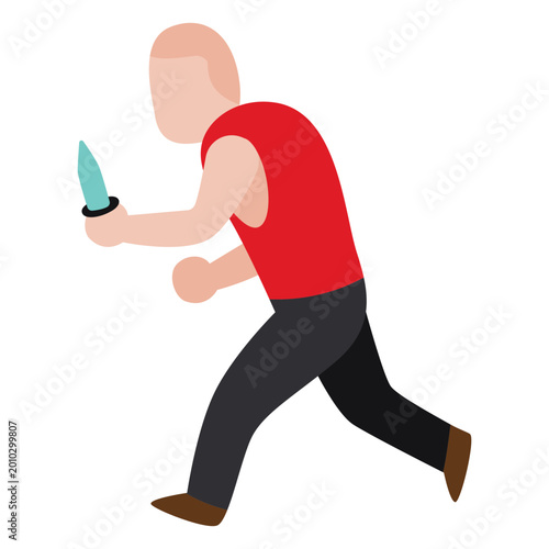 Tableau sur toile Vandal character holding knife