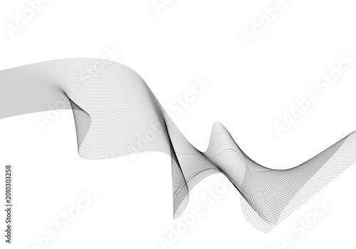 Cuadro en lienzo Detailed generative line art depicting a distorted wavy mesh structure with subt