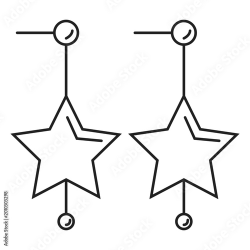 Vászonkép Star dangle earrings stroke icon