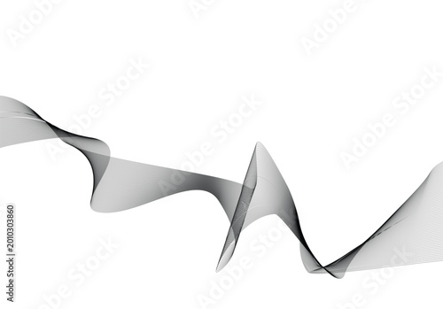 Photos Digital generative art wave composition with black lines and high contrast white