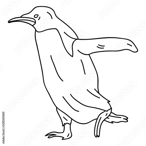 Bild auf Leinwand Penguin wing beak stroke