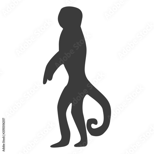 Canvas Print Monkey leg muzzle tail silhouette