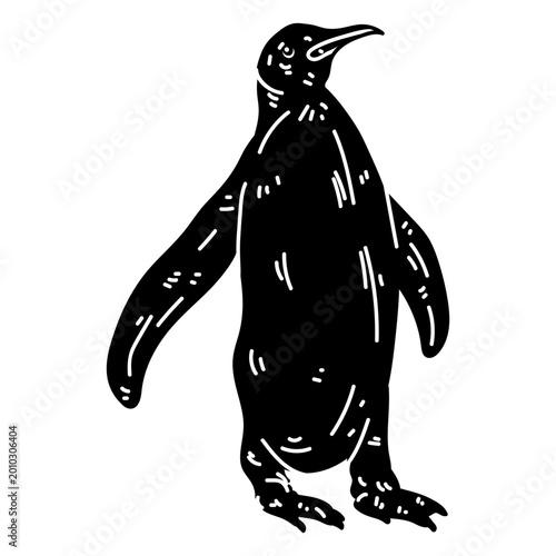 Tableau sur toile Penguin beak wing silhouette detail