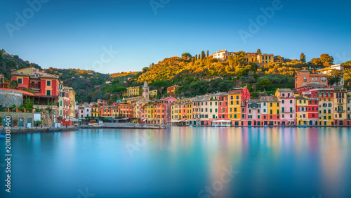 Portofino Village Long Exposure at Sunset, Liguria, Italy