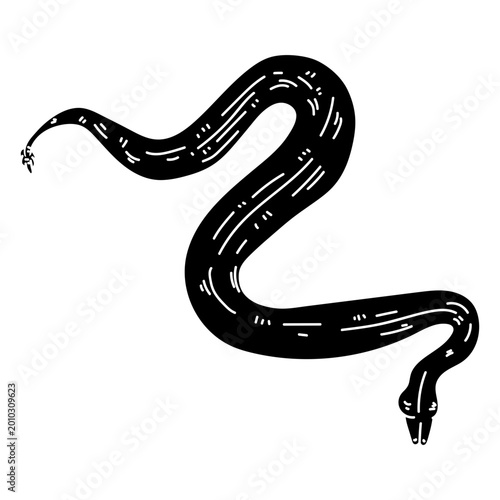 Foto Snake tail twisting silhouette detail
