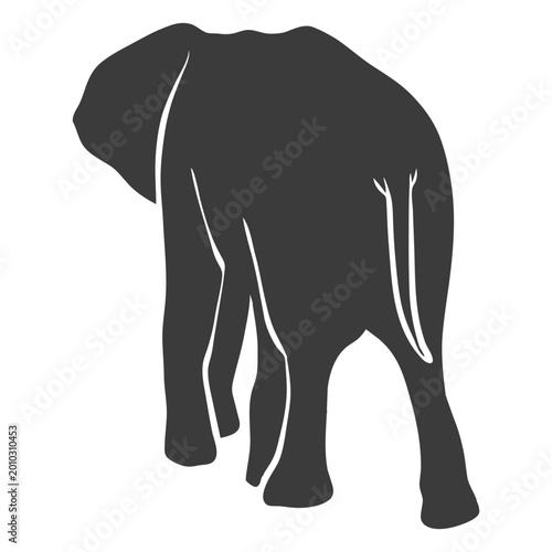 Canvastavla Elephant tail silhouette