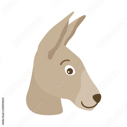 Tableau sur toile Kangaroo ear head muzzle flat sticker
