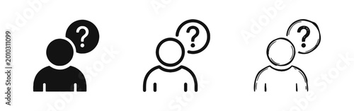 Obraz na plátně Customer Support and Frequently Asked Questions Icon Set