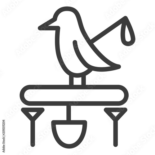 Fotografija Bird staff pedestal beak wing divinity stroke