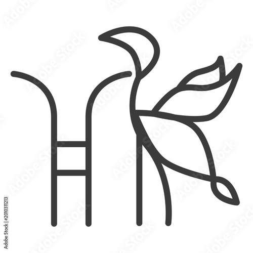 Tableau sur toile Bird stork wing tail divinity stroke