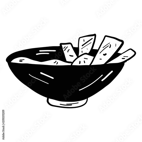 Canvastavla Bowl tureen bread porridge sketch