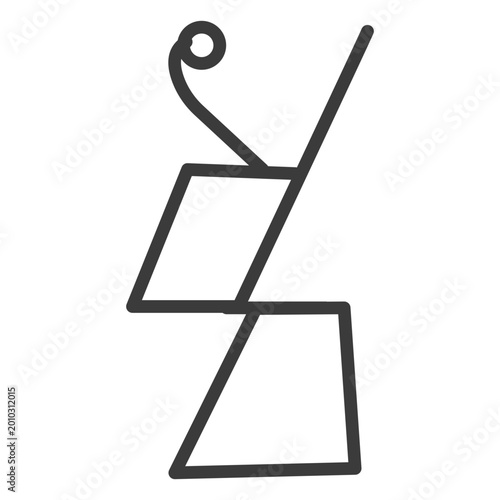 Quadro su tela Hieroglyph sign image figure trapezium stroke