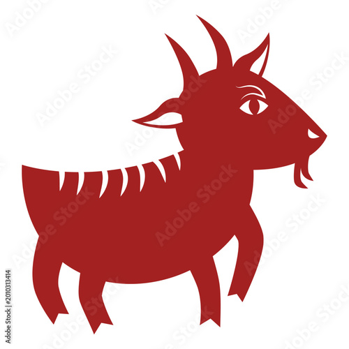 Fotografie Goat hoof horn chinese astrology silhouette