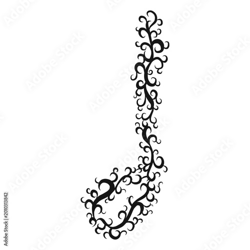 Tableau sur toile Half note musical symbol swirl