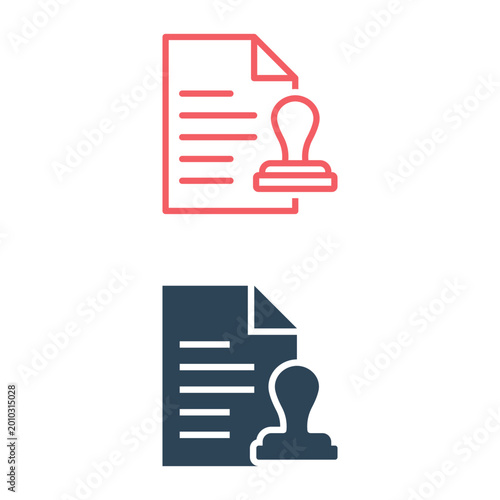 Bild auf Leinwand Stamp icons set. Approval signage trendy illustration.