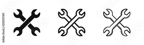 Foto Crossed Wrenches Icon Set - Repair Maintenance and Workshop Tool Symbols