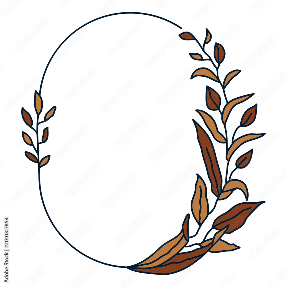 Fototapeta premium Ornament floral oval frame
